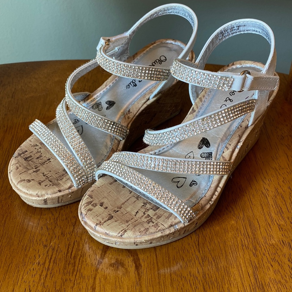 Girls cork wedges